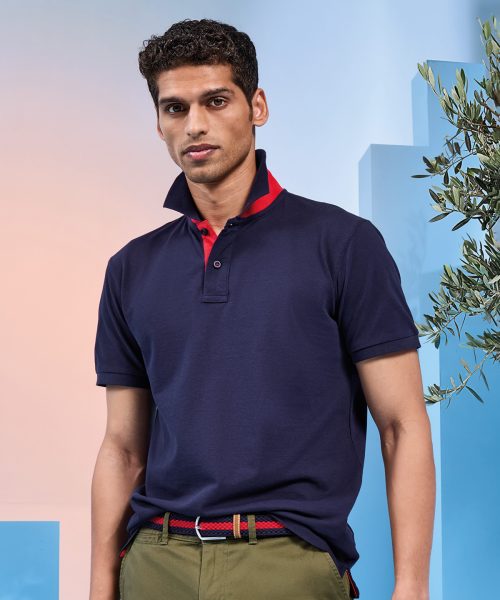 Men’s classic fit contrast polo