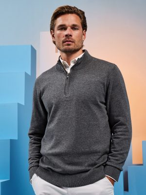 Men’s cotton blend ¼ zip sweater