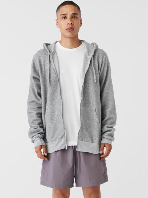 Unisex sueded fleece full-zip hoodie