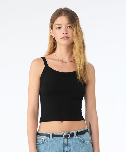 Women’s micro rib spaghetti strap tank