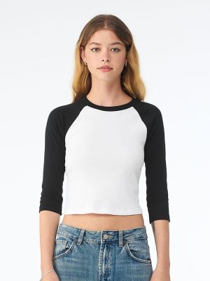 Women’s micro rib 3/4 raglan baby t-shirt