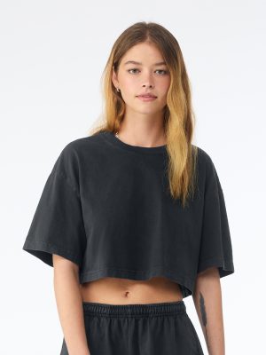 Women’s heavyweight washed cropped tee
