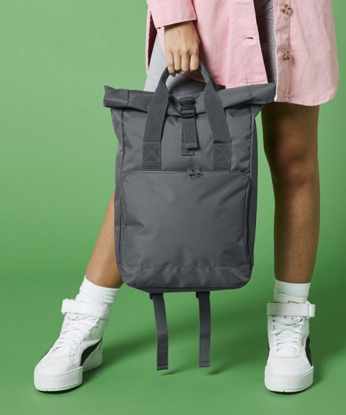 Twin handle roll-top backpack