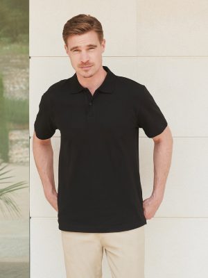 Stretch piqué polo shirt