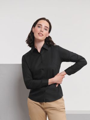 Women’s long sleeve easycare Oxford shirt