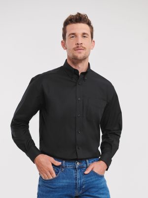 Long sleeve easycare Oxford shirt