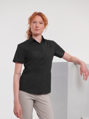 Women’s short sleeve polycotton easycare poplin shirt