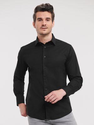 Long sleeve easycare fitted shirt