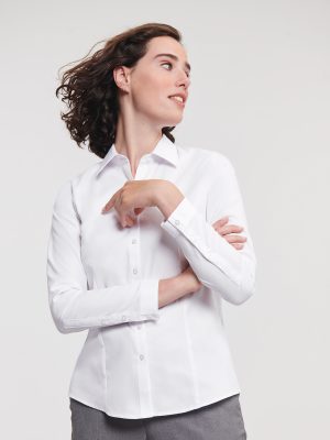 Women’s long sleeve herringbone shirt