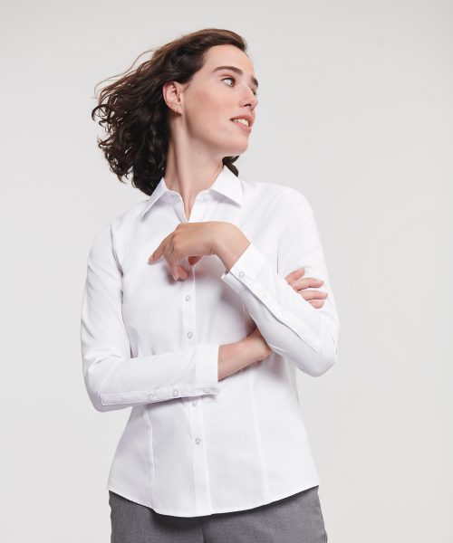 Women’s long sleeve herringbone shirt