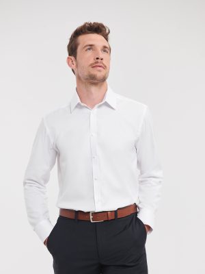 Long sleeve herringbone shirt