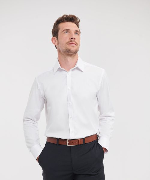 Long sleeve herringbone shirt