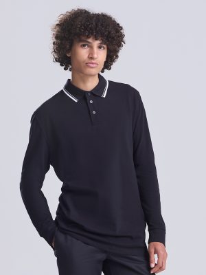 Long sleeve tipped 100 polo