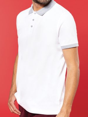 Two-tone piqué polo shirt
