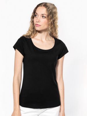 Ladies’ boat neck short-sleeved T-shirt
