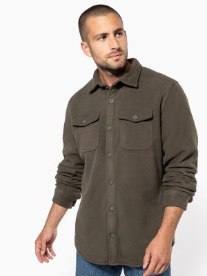 Sherpa-lined fleece overshirt