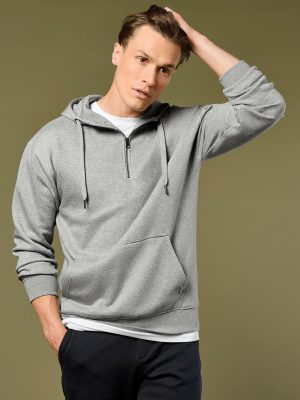 Regular fit 1/4 zip hoodie