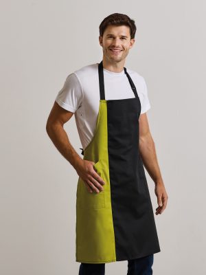 Contrast bib apron