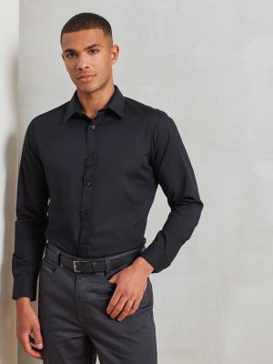 Poplin fitted long sleeve shirt