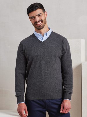 V-neck knitted sweater