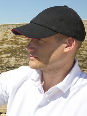 Low-profile heavy brushed cotton cap with sandwich peak