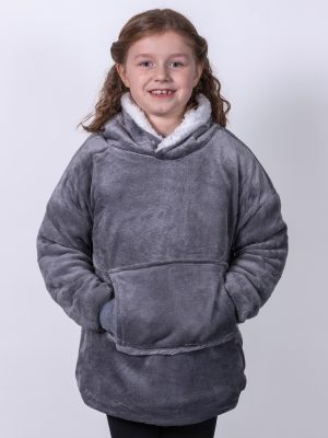 The Kids Ribbon oversized cosy reversible sherpa hoodie