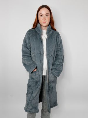 Luxury eskimo faux fur zipped gown