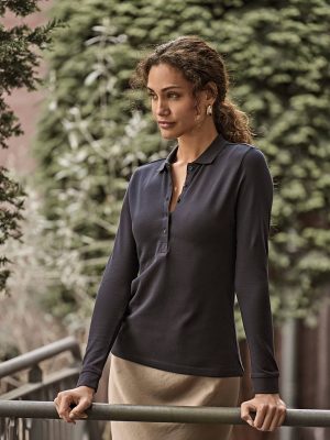 Women’s luxury stretch long sleeve polo (146)
