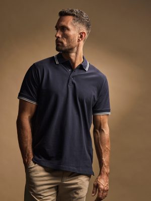 Luxury stripe stretch polo (1407)