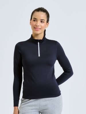 Women’s TriDri® recycled long sleeve brushed back ¼ zip top