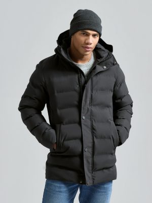 Recycled bonded longline padded jacket
