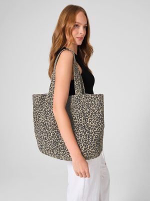 Leopard print canvas shopper