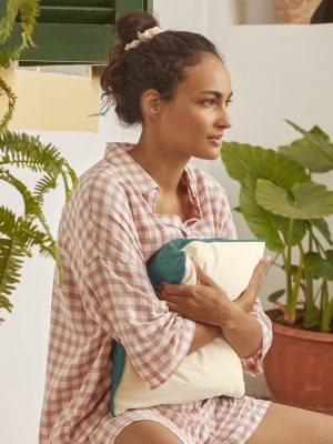 Fairtrade cotton piped cushion cover