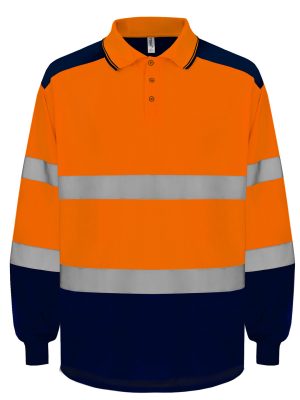 Hi-vis two-tone long sleeve polo (HVJ330)