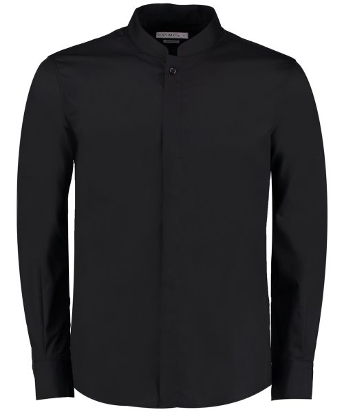 Mandarin collar shirt long-sleeved (tailored fit)